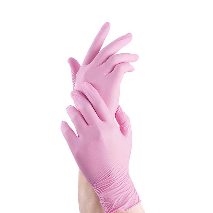 Hot ME Basics Guantes Rosa Nitrilo 100 Und.