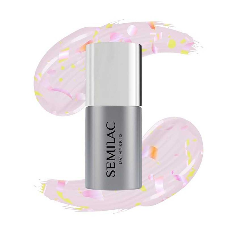 Hot Semilac Semilac T26 - Top No Wipe Matte Peach Galaxy 7 Ml
