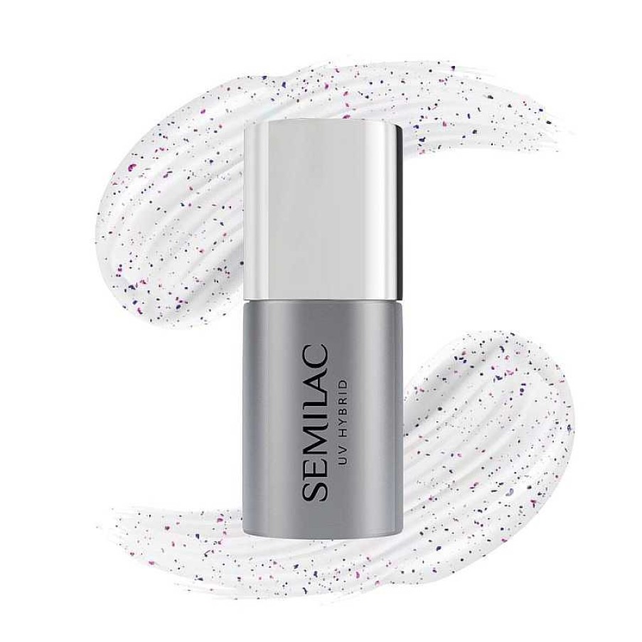 Clearance Semilac Semilac T15 - Top No Wipe Blinking Blue & Violet Flakes