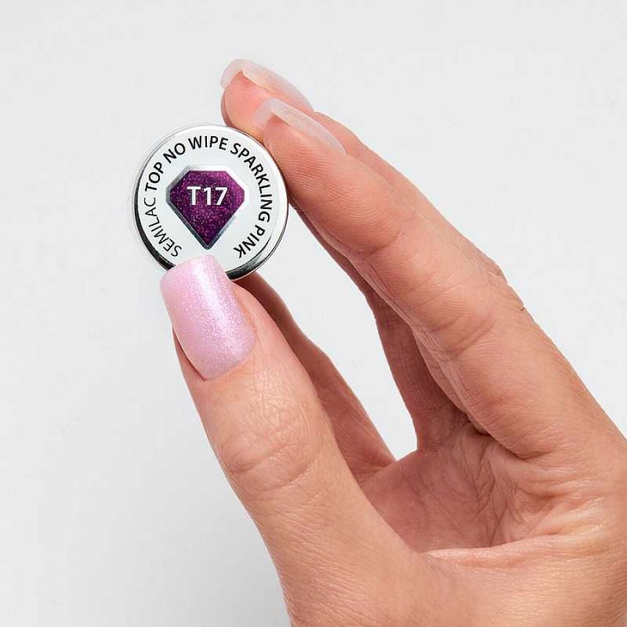 Hot Semilac Semilac T17 - Top No Wipe Sparkling Pink
