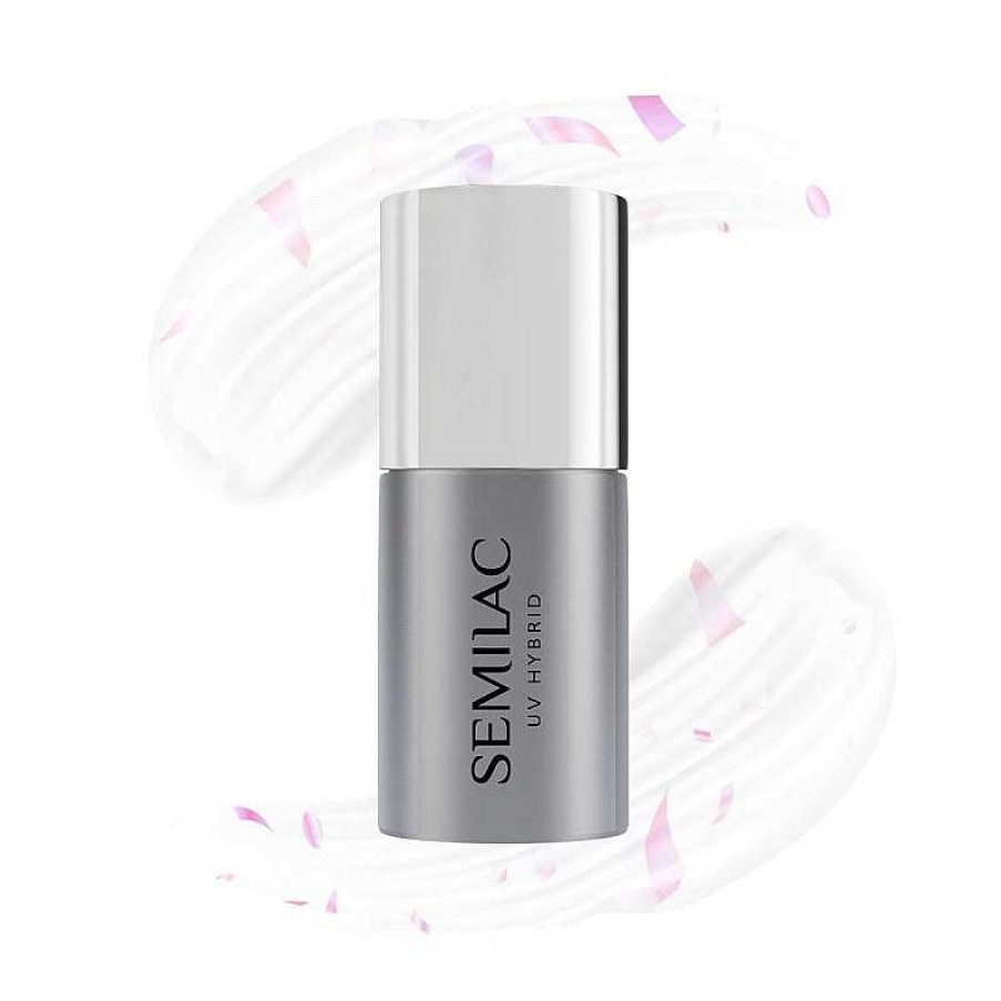 Clearance Semilac Semilac T23 - Top No Wipe Flower Flakes Mate 7 Ml